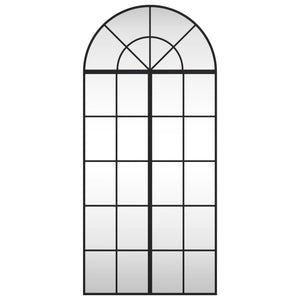 Väggspegel svart 60x130 cm bågformad järn