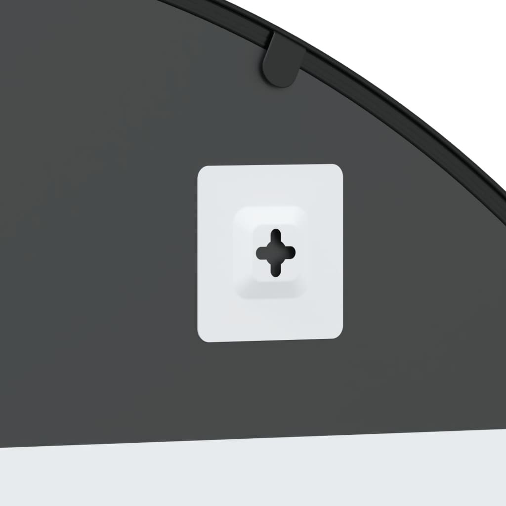 Väggspegel svart 100x130 cm bågformad järn