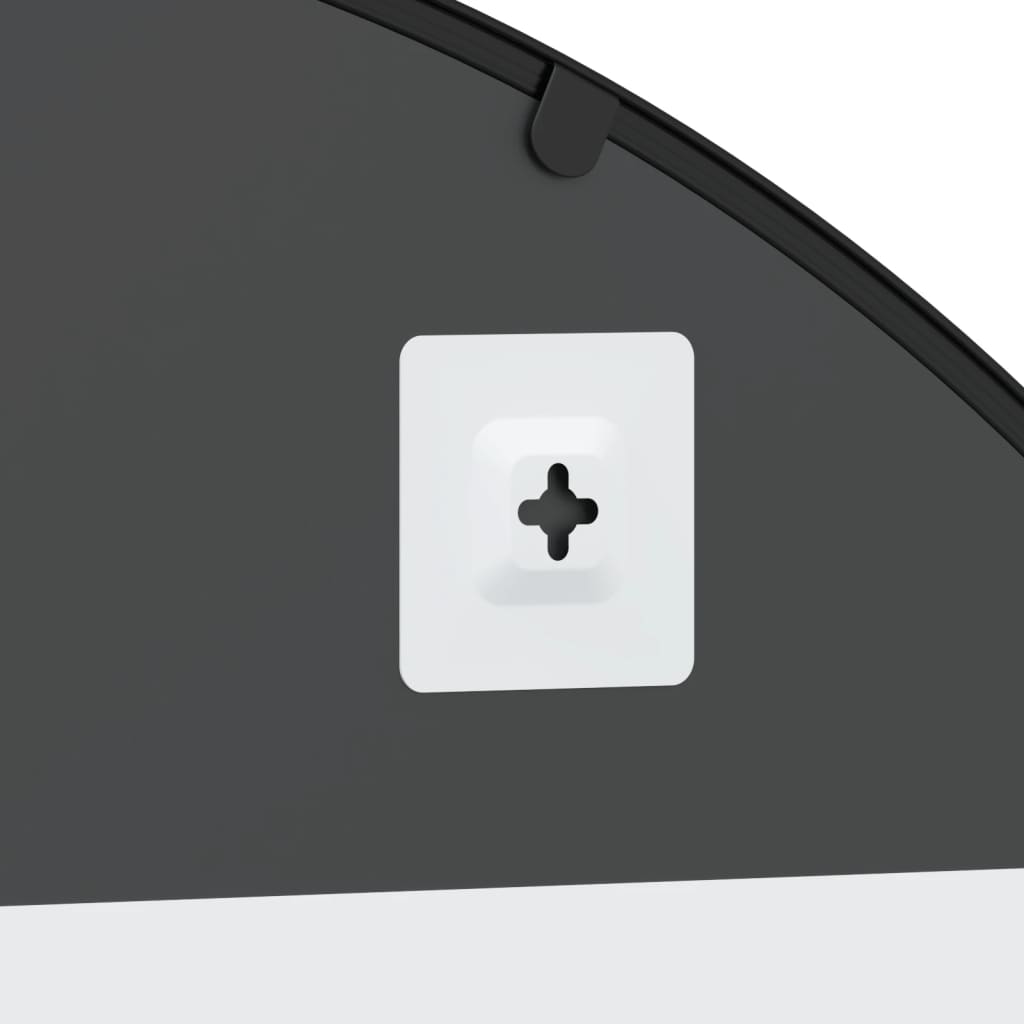 Väggspegel svart 100x150 cm bågformad järn