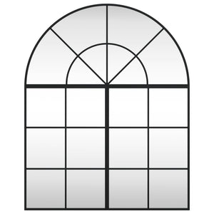 Väggspegel svart 80x100 cm bågformad järn