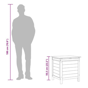 Dynbox antracit 50x49x56,5 cm massivt granträ