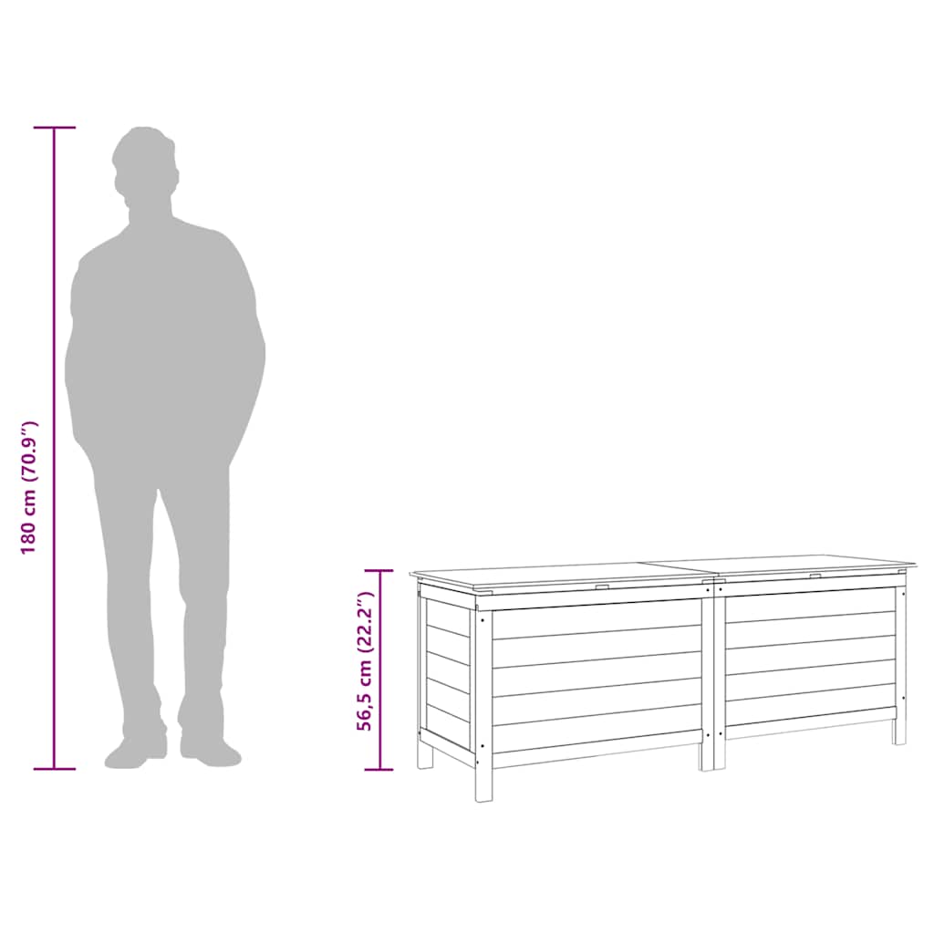 Dynbox brun 150x50x56,5 cm massivt granträ