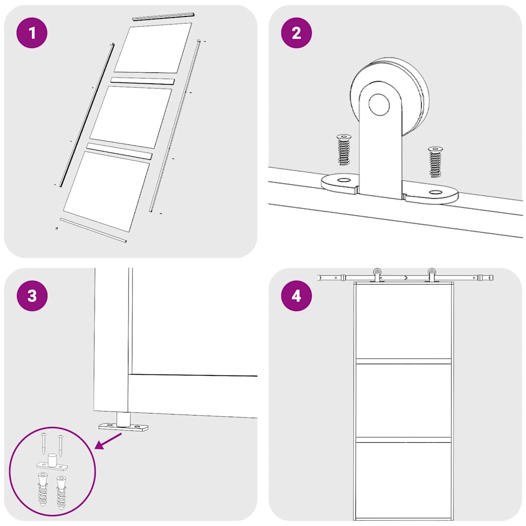 Skjutdörr guld 90x205 cm klart ESG-glas och aluminium