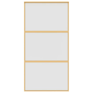 Skjutdörr guld 102,5x205 cm frostat ESG-glas och aluminium