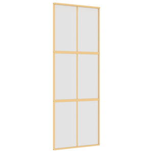 Skjutdörr guld 76x205 cm frostat ESG-glas och aluminium
