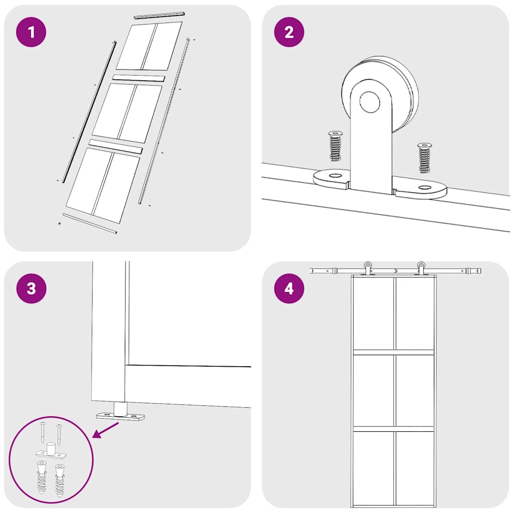 Skjutdörr guld 76x205 cm frostat ESG-glas och aluminium