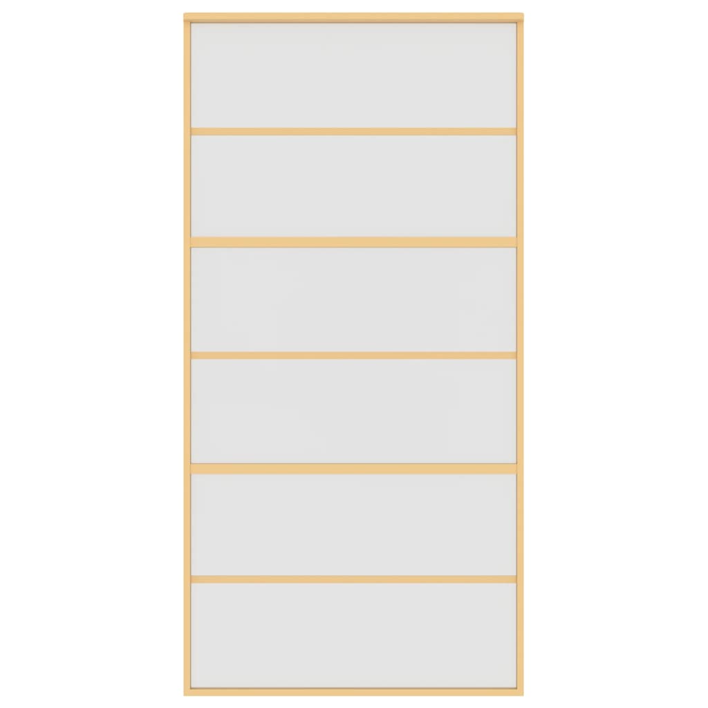 Skjutdörr guld 102,5x205 cm frostat ESG-glas och aluminium