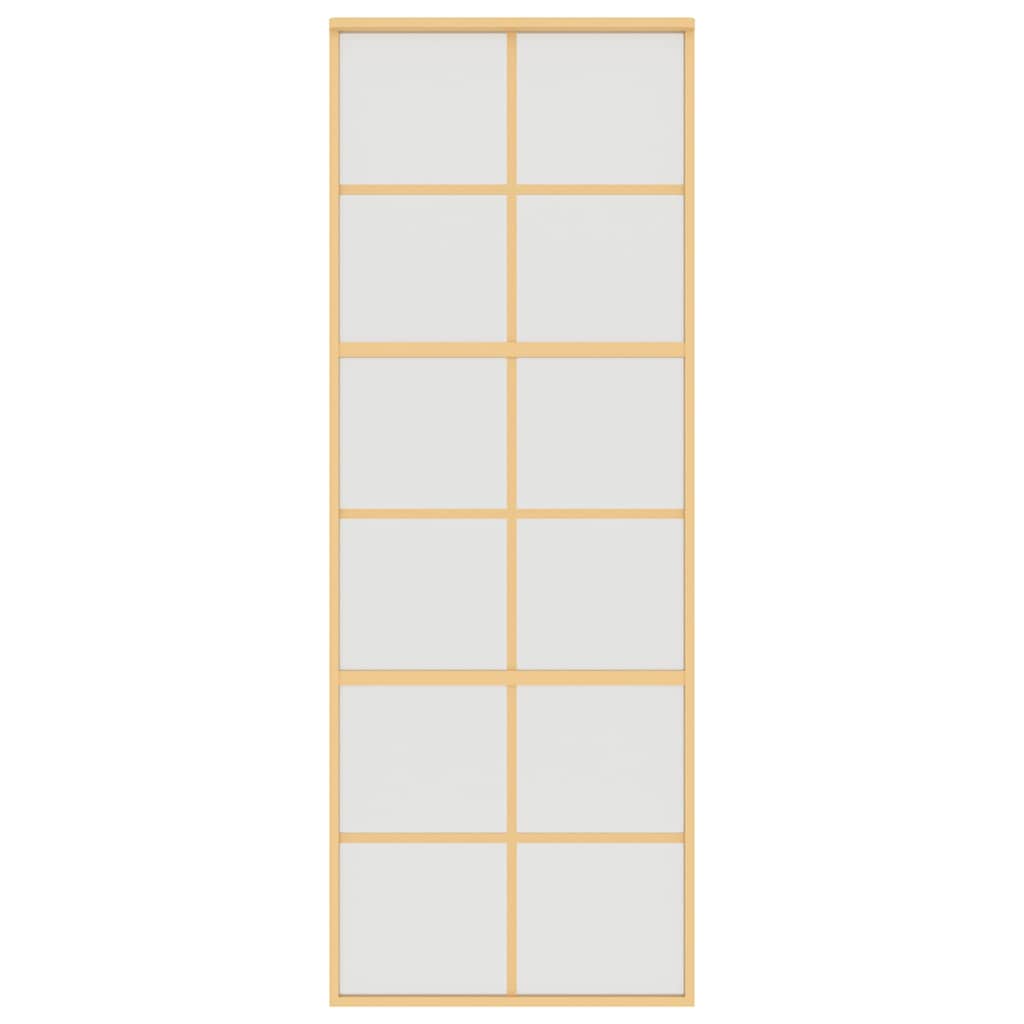 Skjutdörr guld 76x205 cm frostat ESG-glas och aluminium