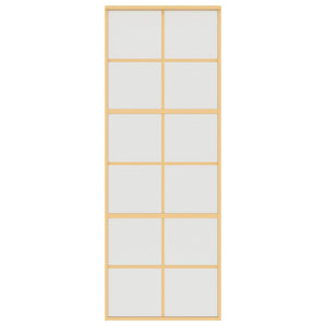 Skjutdörr guld 76x205 cm frostat ESG-glas och aluminium