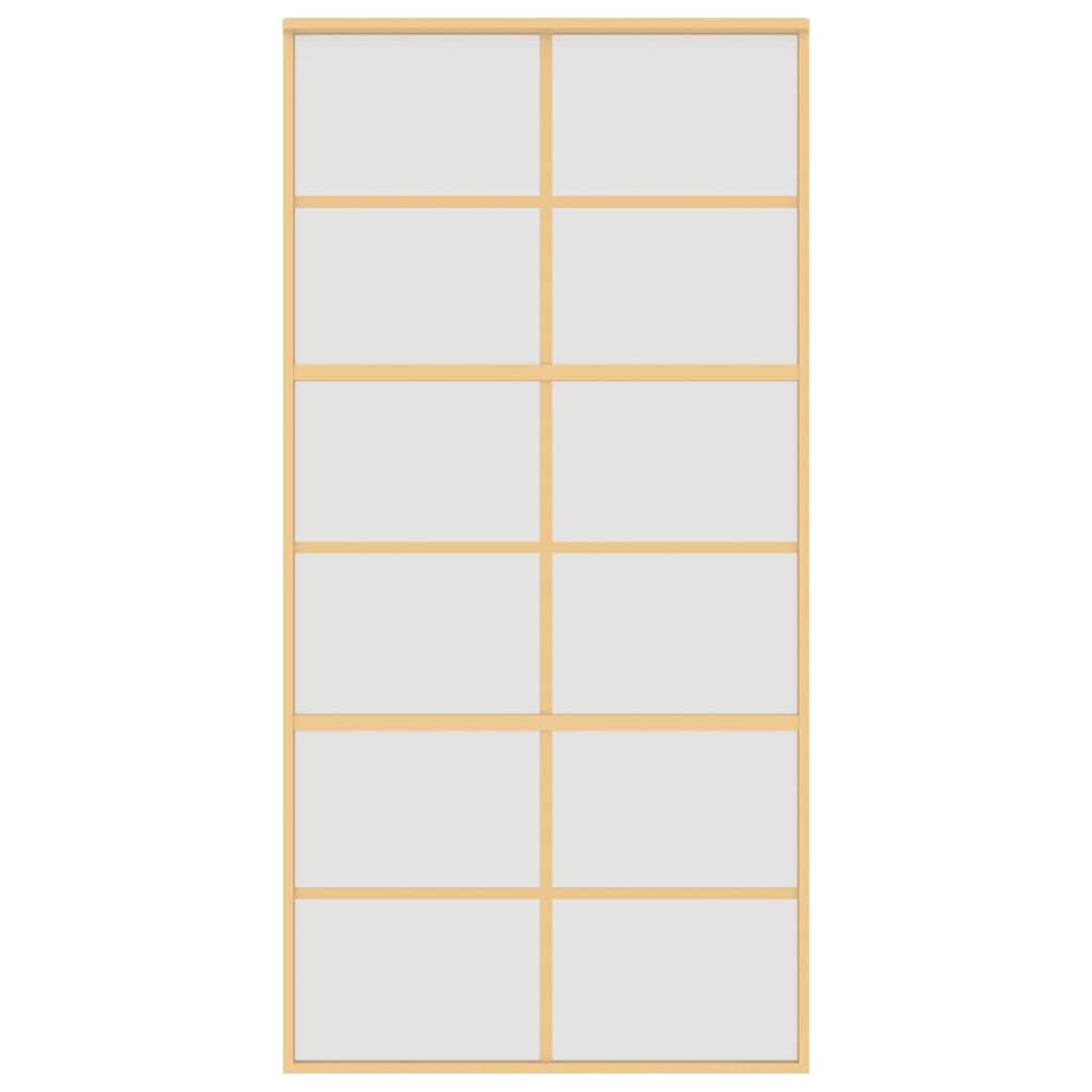 Skjutdörr guld 102,5x205 cm frostat ESG-glas och aluminium