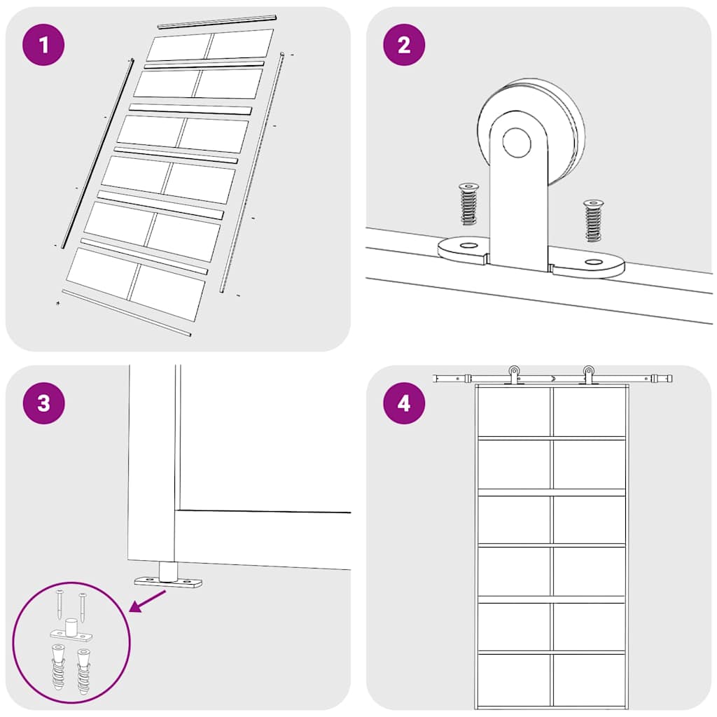 Skjutdörr guld 102,5x205 cm frostat ESG-glas och aluminium