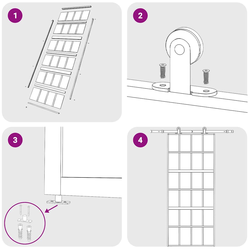 Skjutdörr guld 90x205 cm frostat ESG-glas och aluminium