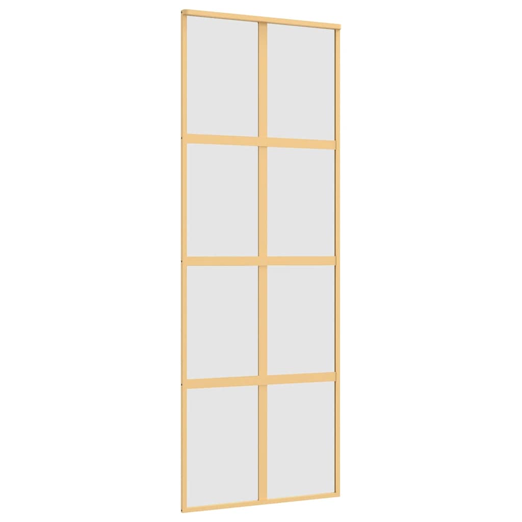 Skjutdörr guld 76x205 cm frostat ESG-glas och aluminium