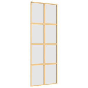 Skjutdörr guld 76x205 cm frostat ESG-glas och aluminium