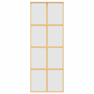 Skjutdörr guld 76x205 cm frostat ESG-glas och aluminium