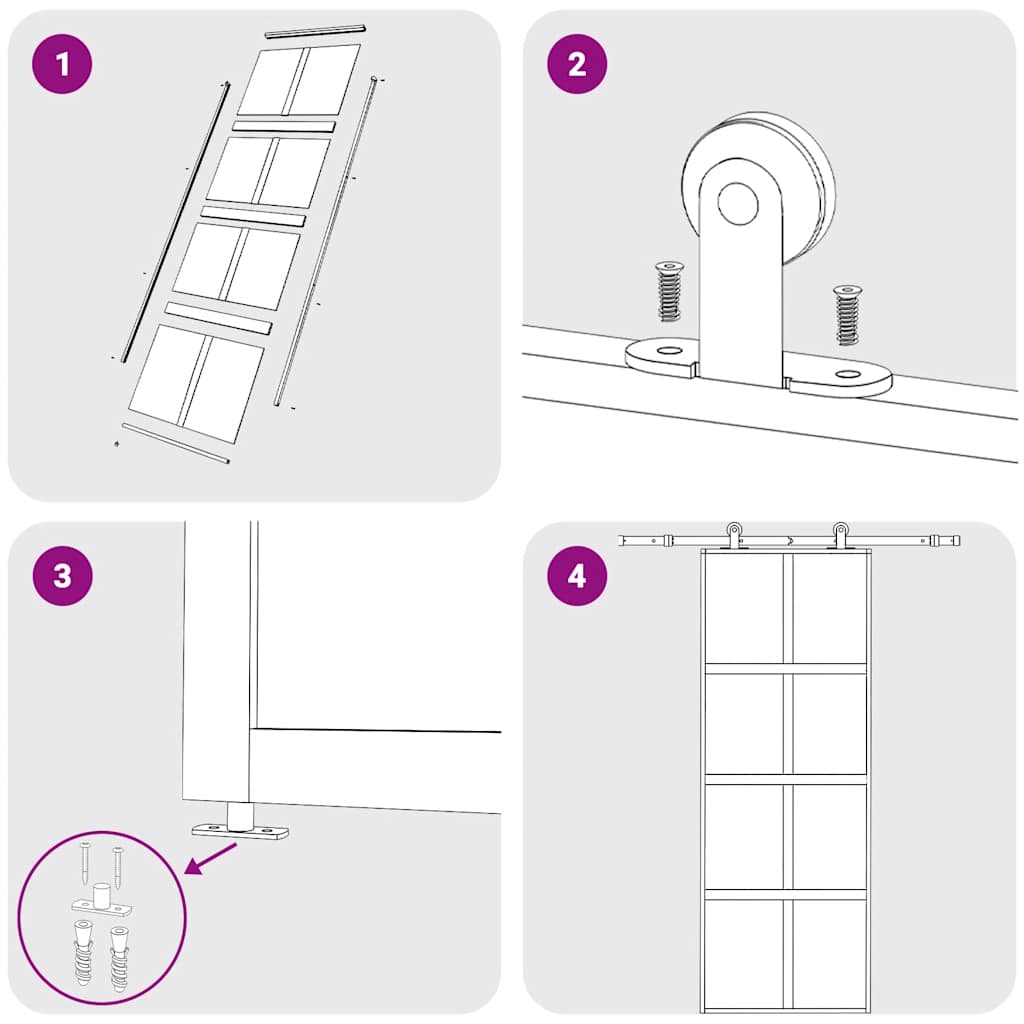 Skjutdörr guld 76x205 cm frostat ESG-glas och aluminium