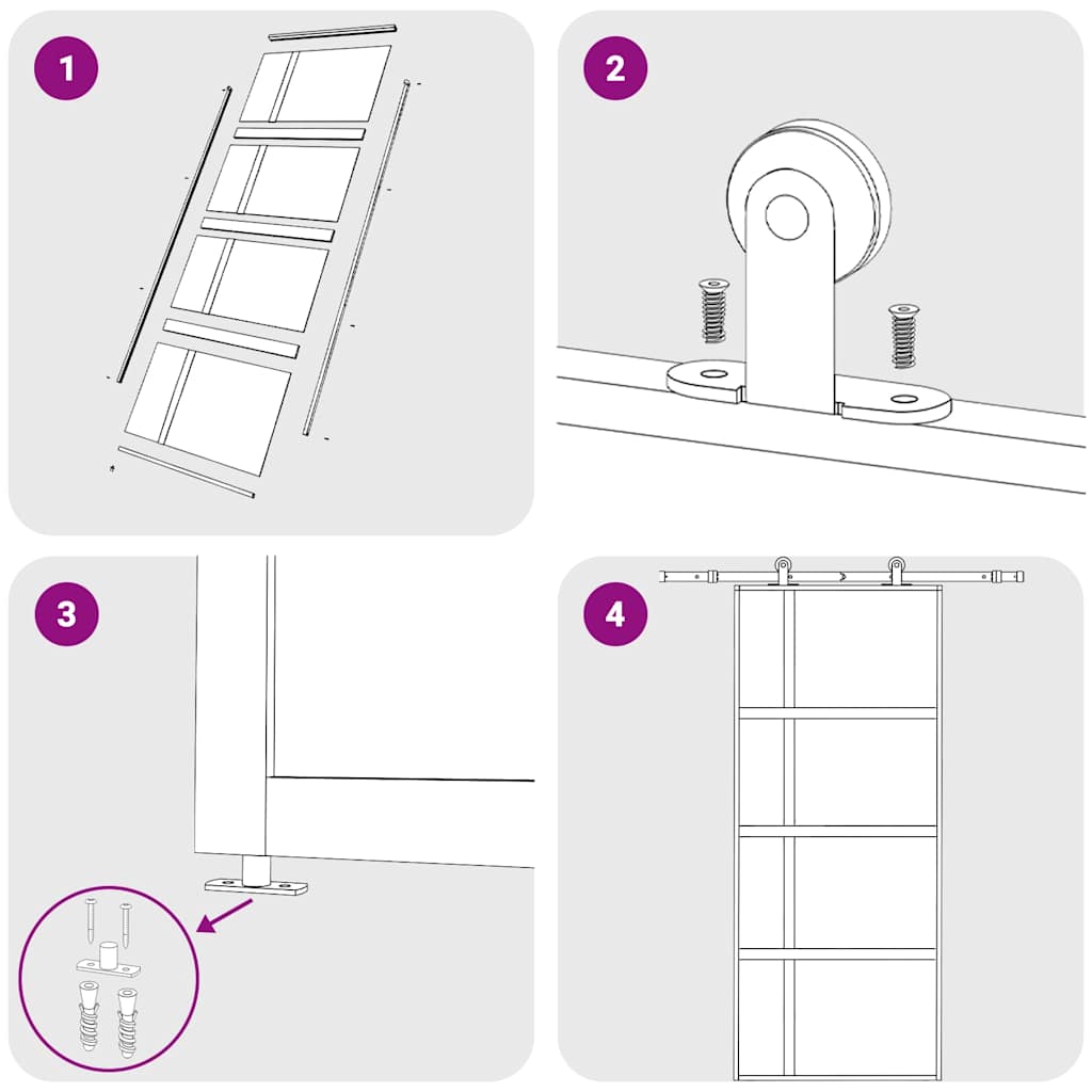 Skjutdörr guld 90x205 cm frostat ESG-glas och aluminium
