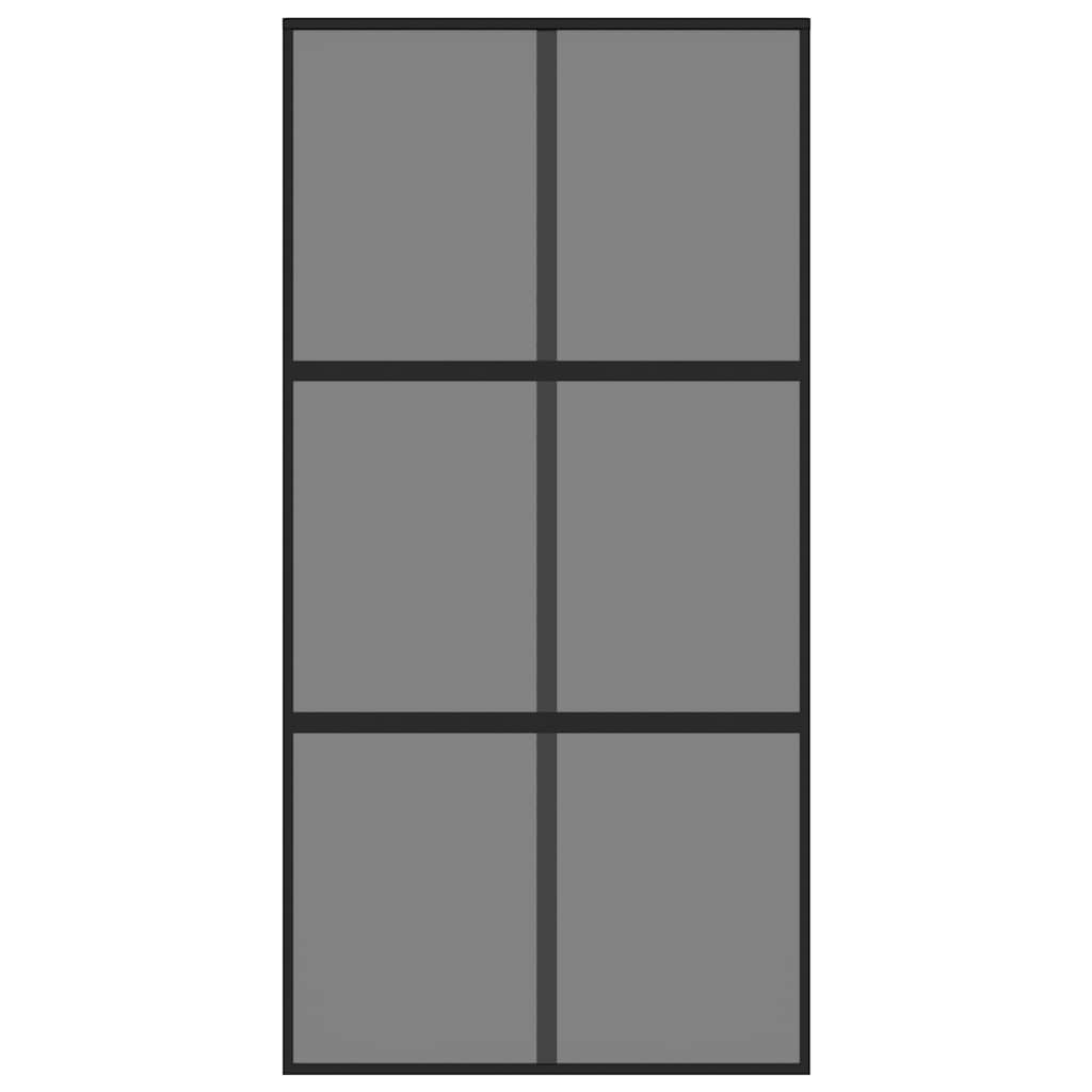 Skjutdörr svart 102,5x205 cm härdat glas och aluminium