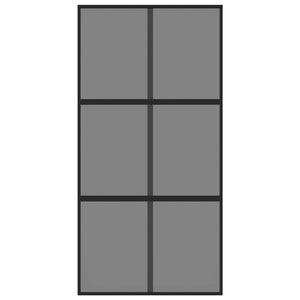 Skjutdörr svart 102,5x205 cm härdat glas och aluminium