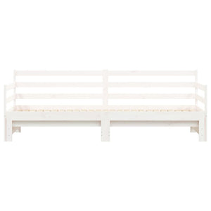 Dagbädd med extrasäng vit 90x190 cm massiv furu