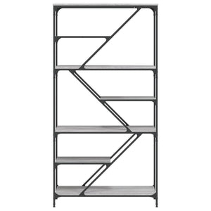 Bokhylla grå sonoma 91x36x176 cm konstruerat trä och stål