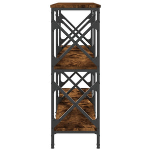 Avlastningsbord rökfärgad ek 156x28x80,5 cm konstruerat trä