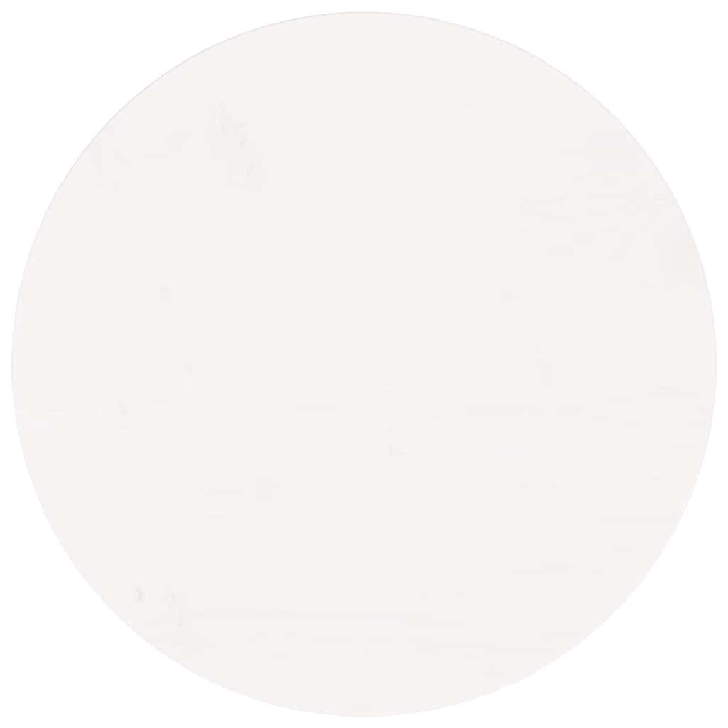 Bordsskiva vit Ø50x3 cm massiv furu