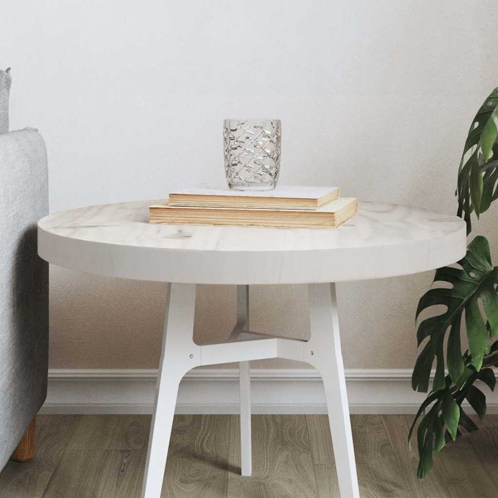 Bordsskiva vit Ø50x3 cm massiv furu