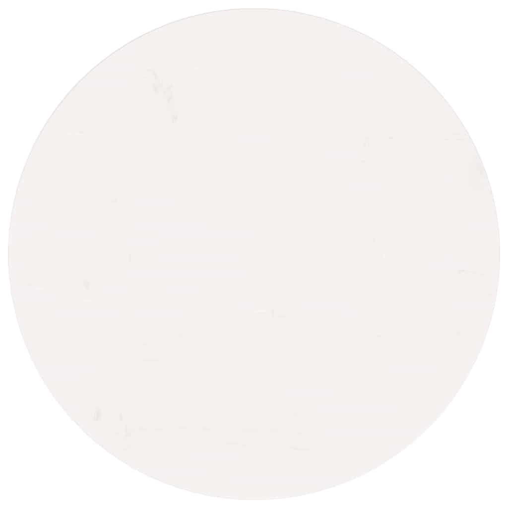 Bordsskiva rund vit Ø60x3 cm massiv furu