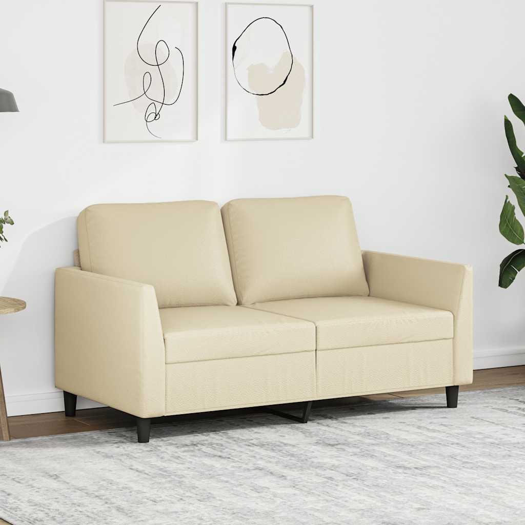 2-sitssoffa gräddvit 120 cm konstläder