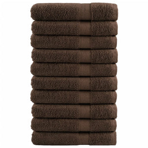 Premium handdukar SOLUND 10 st brun 100x200cm 600gsm
