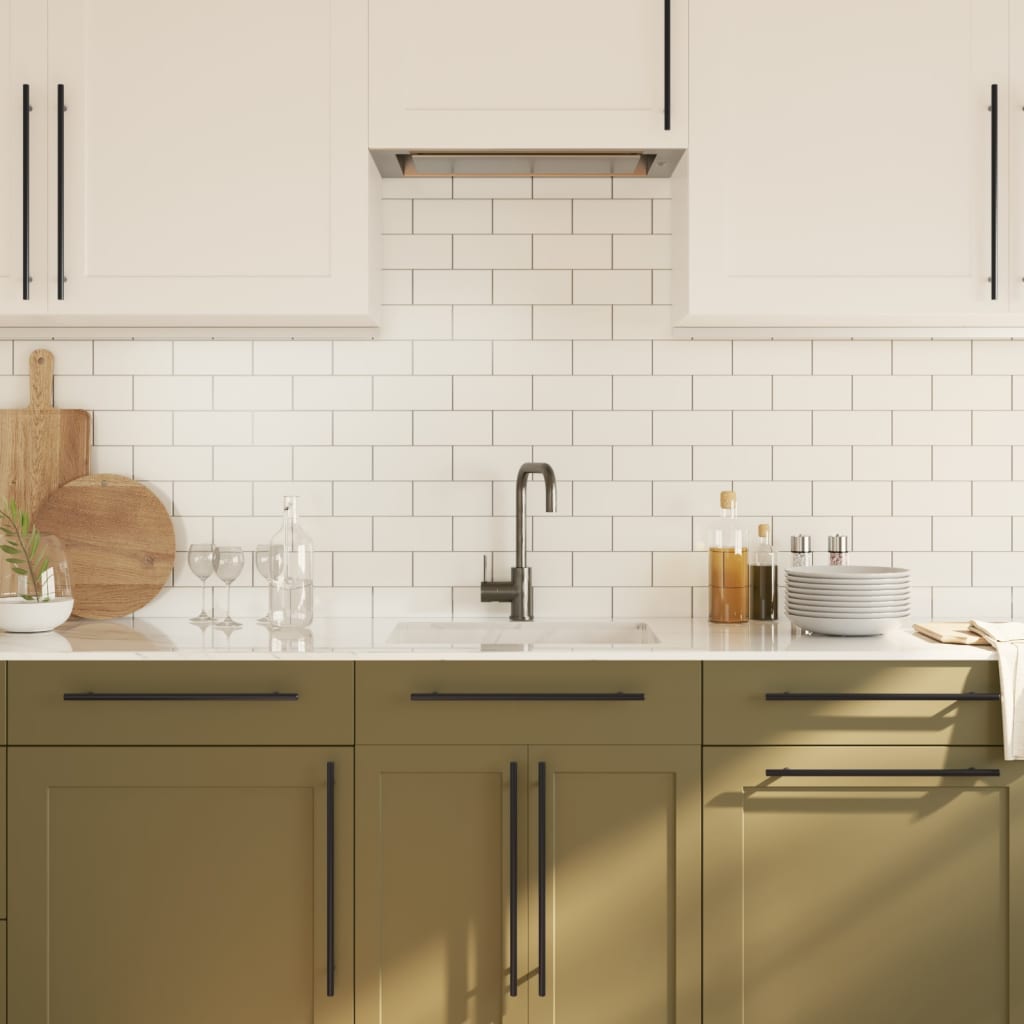 Skåphandtag 20 st svart 320 mm rostfritt stål