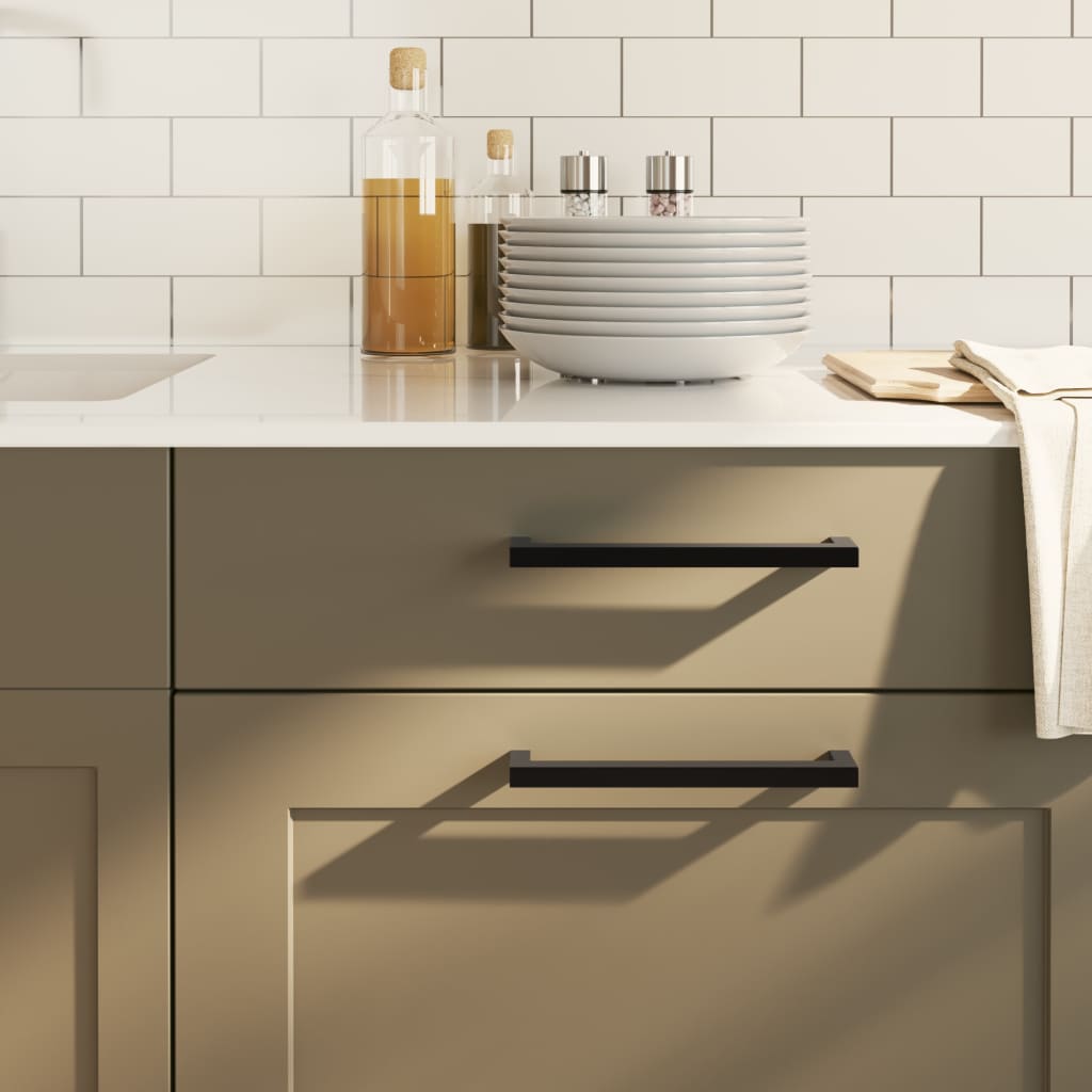 Skåphandtag 20 st svart 192 mm rostfritt stål