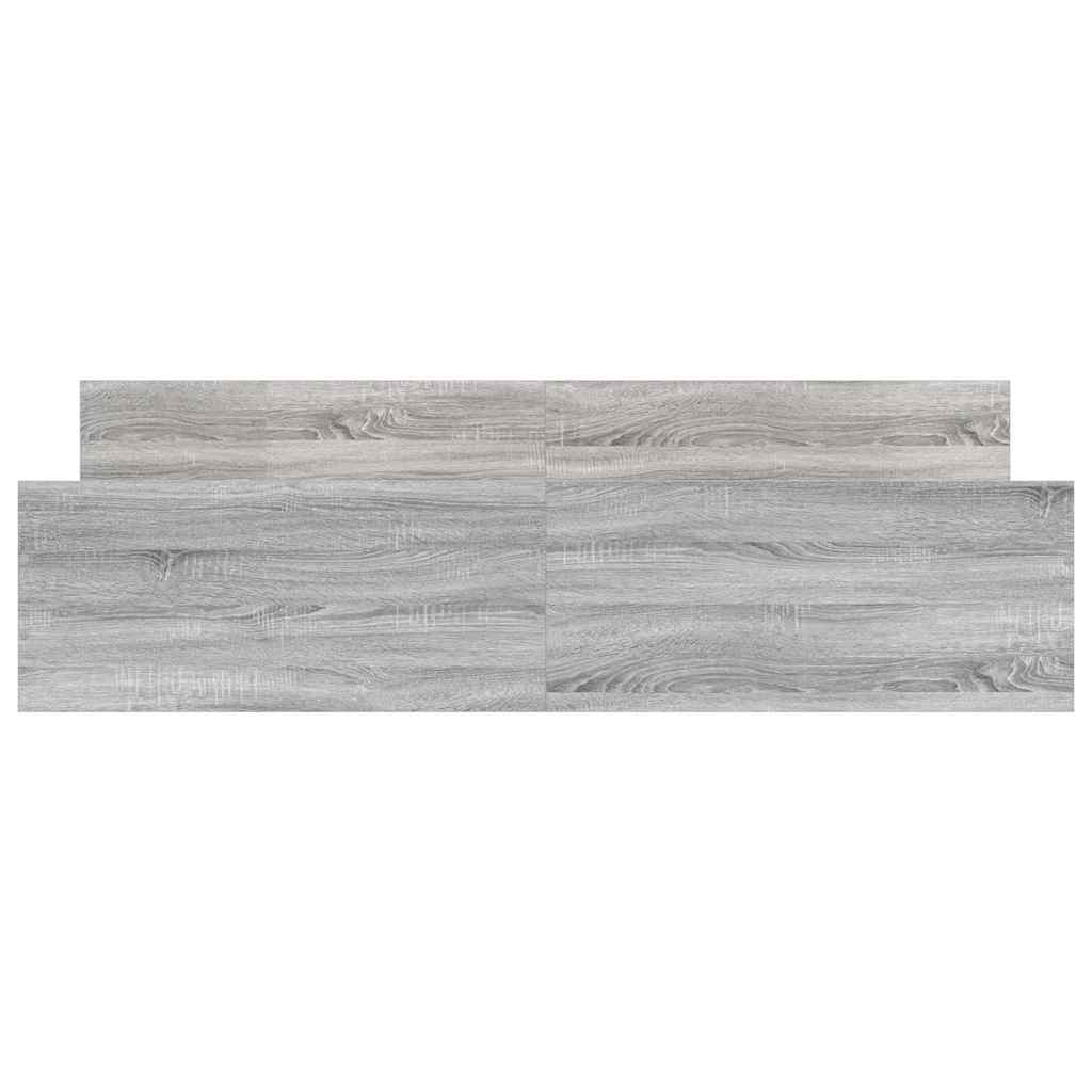 Sängram med huvudgavel och fotgavel grå sonoma 200x200 cm