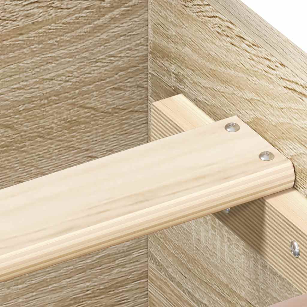 Sängram med huvudgavel och fotgavel sonoma-ek 120x200 cm