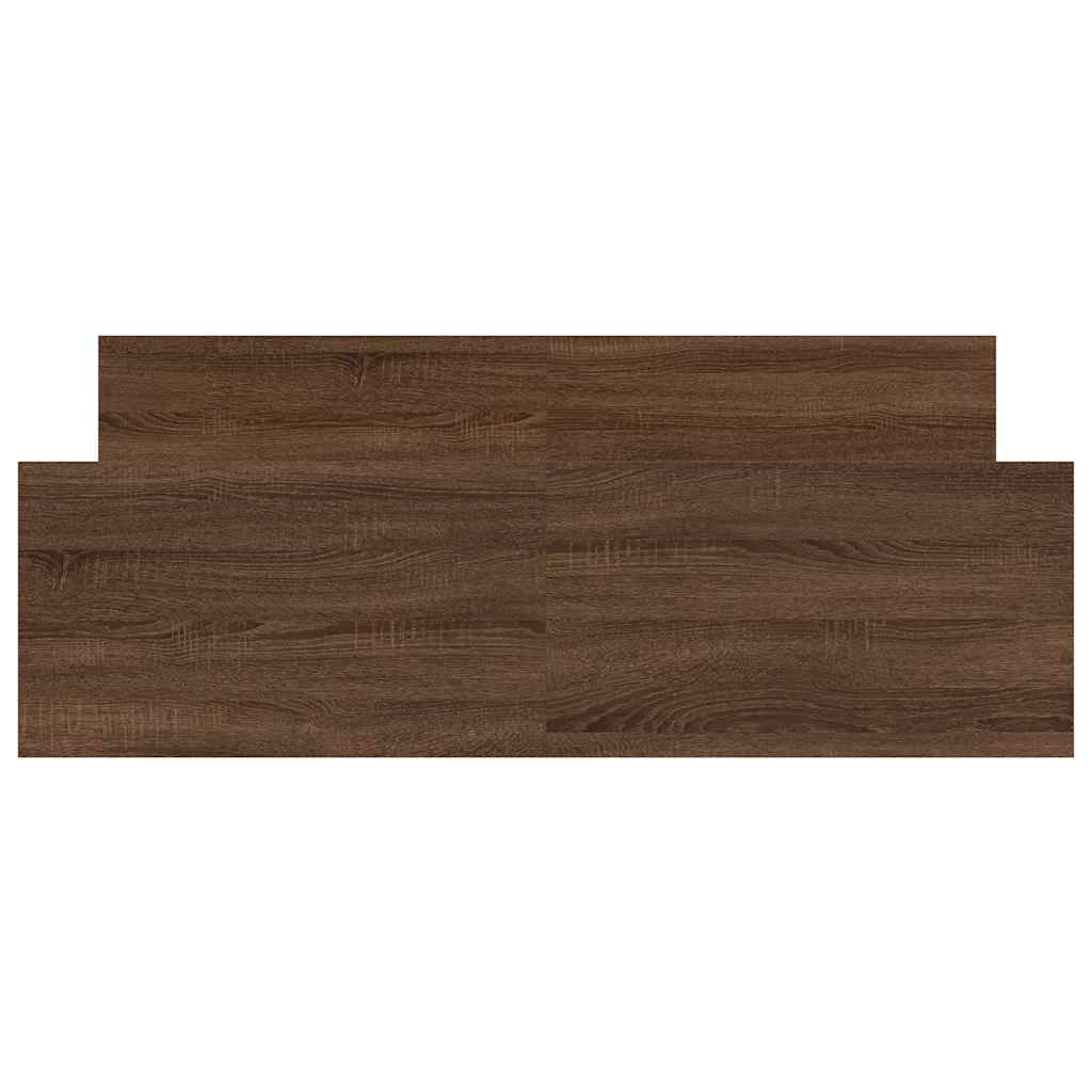 Sängram med huvudgavel och fotgavel brun ek 140x200 cm