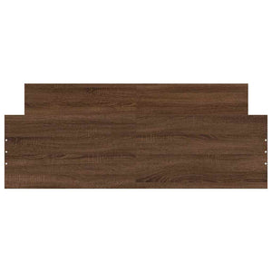 Sängram med huvudgavel och fotgavel brun ek 150x200 cm