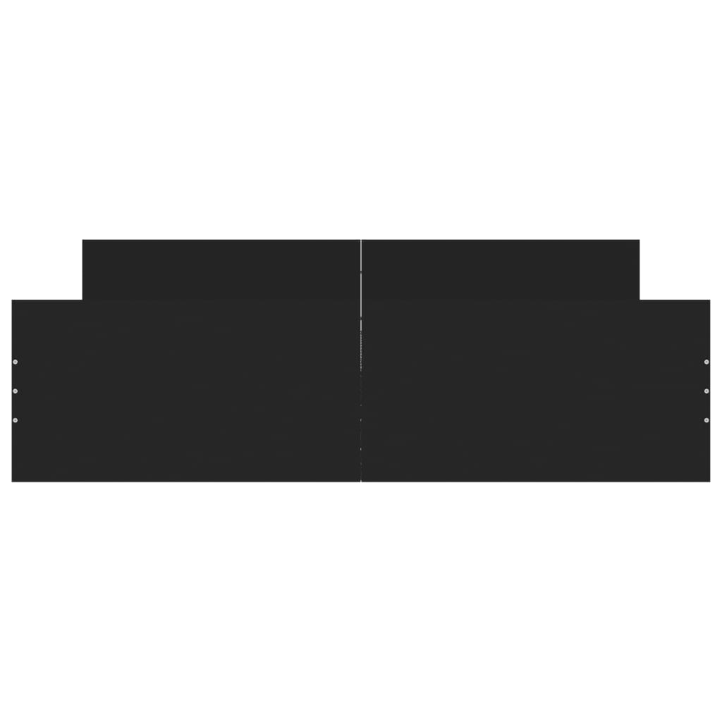 Sängram med huvudgavel och fotgavel svart 160x200 cm