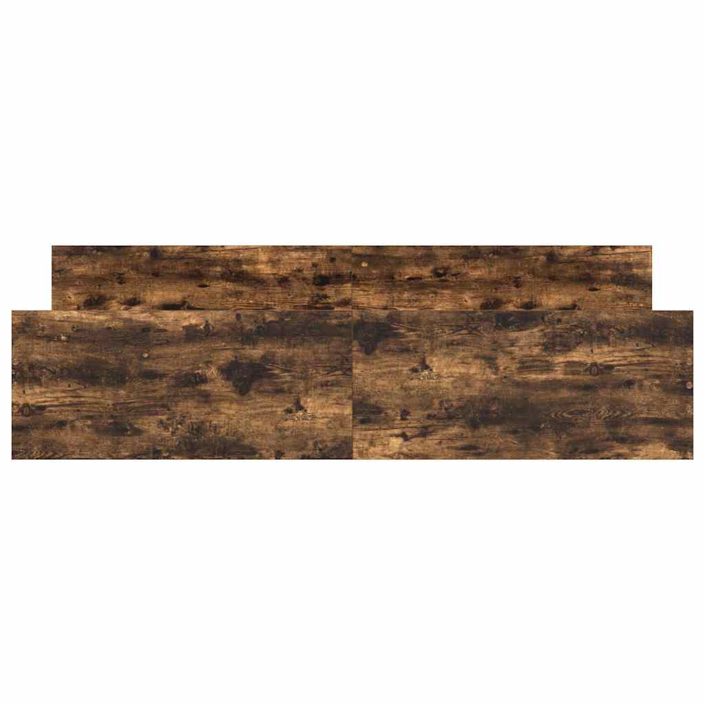Sängram med huvudgavel och fotgavel rökfärgad ek 180x200 cm