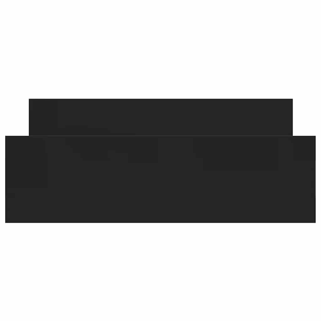 Sängram med huvudgavel och fotgavel svart 120x190 cm