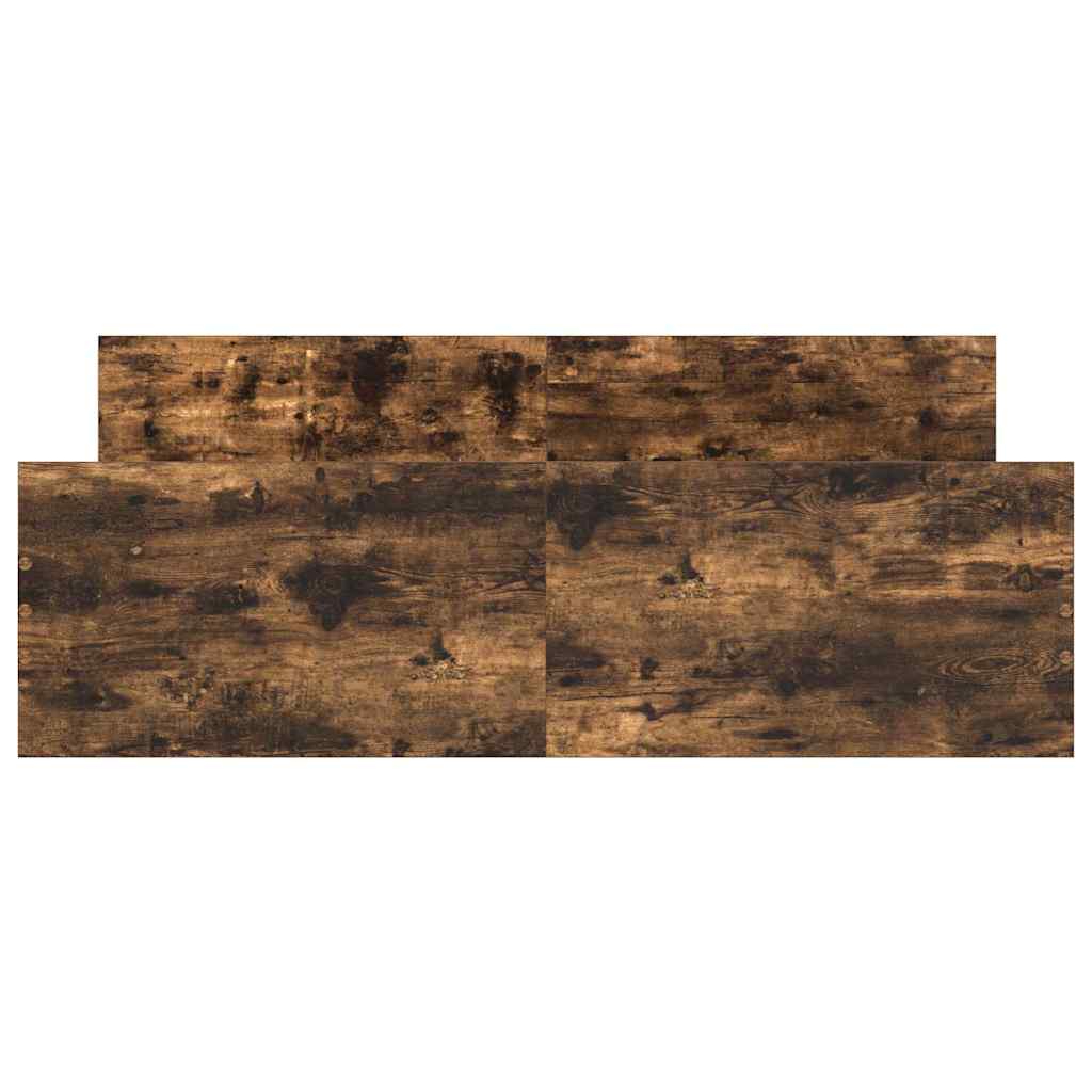 Sängram med huvudgavel och fotgavel rökfärgad ek 120x190 cm