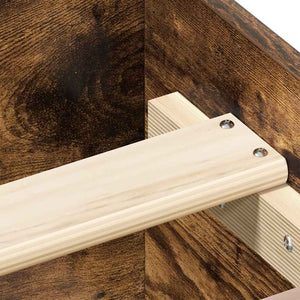 Sängram med huvudgavel och fotgavel rökfärgad ek 120x190 cm