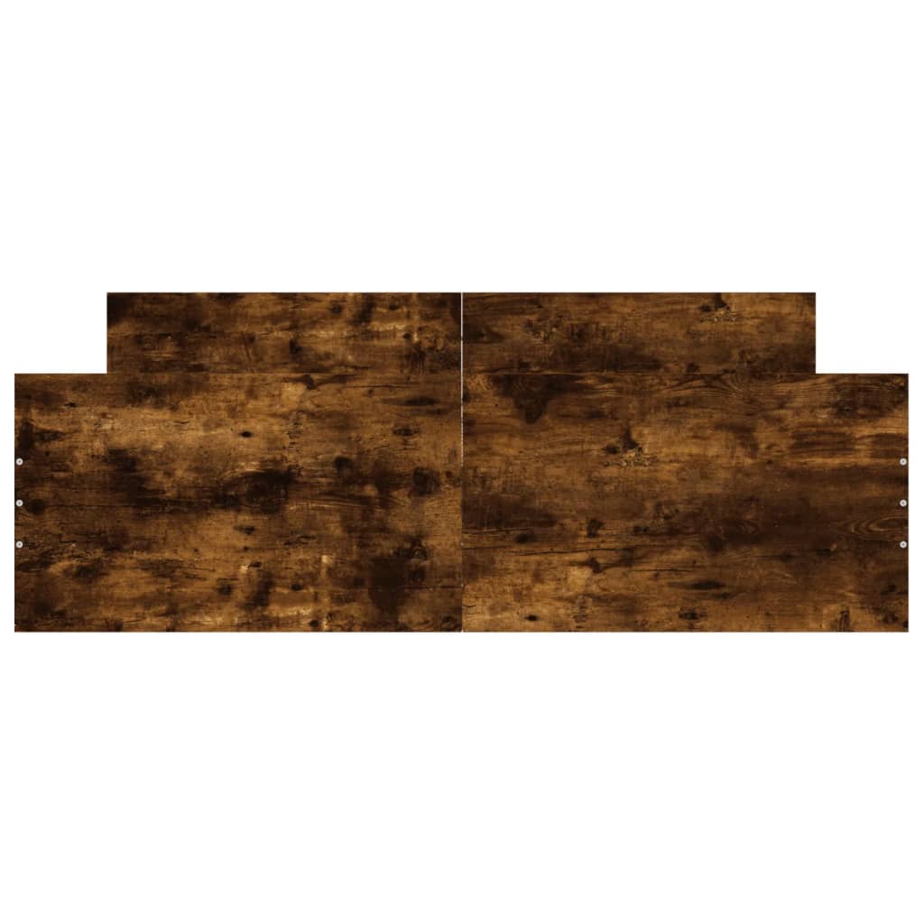 Sängram med huvudgavel och fotgavel rökfärgad ek 140x190 cm