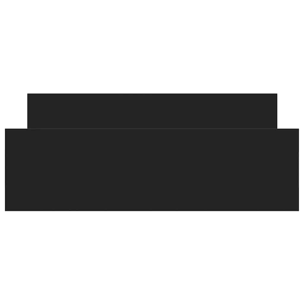 Sängram med huvudgavel och fotgavel svart 135x190 cm