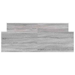 Sängram med huvudgavel och fotgavel grå sonoma 135x190 cm