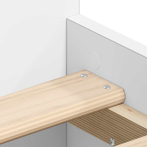 Sängram med huvudgavel och fotgavel vit 100x200 cm