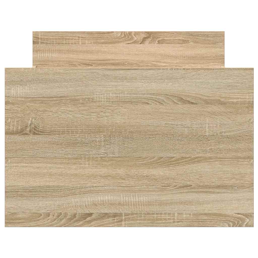 Sängram med huvudgavel och fotgavel sonoma-ek 100x200 cm