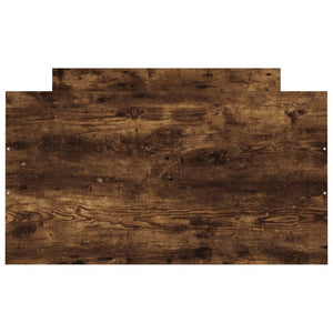 Sängram med huvudgavel och fotgavel rökfärgad ek 100x200 cm