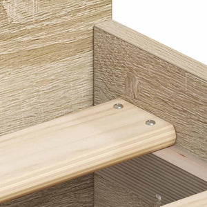 Sängram med huvudgavel och fotgavel sonoma-ek 90x200 cm