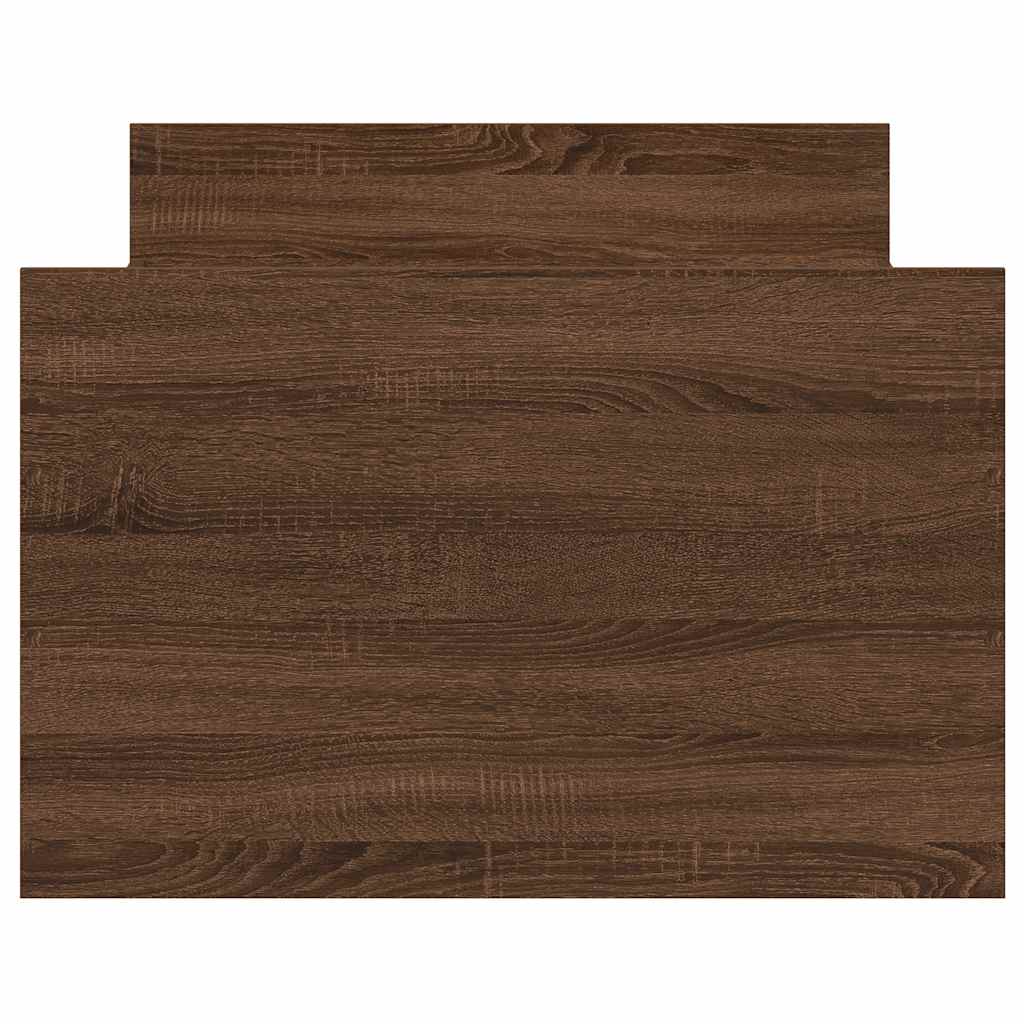 Sängram med huvudgavel och fotgavel brun ek 90x200 cm